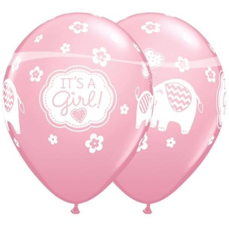 25 Balloons Its A Girl With Elephant