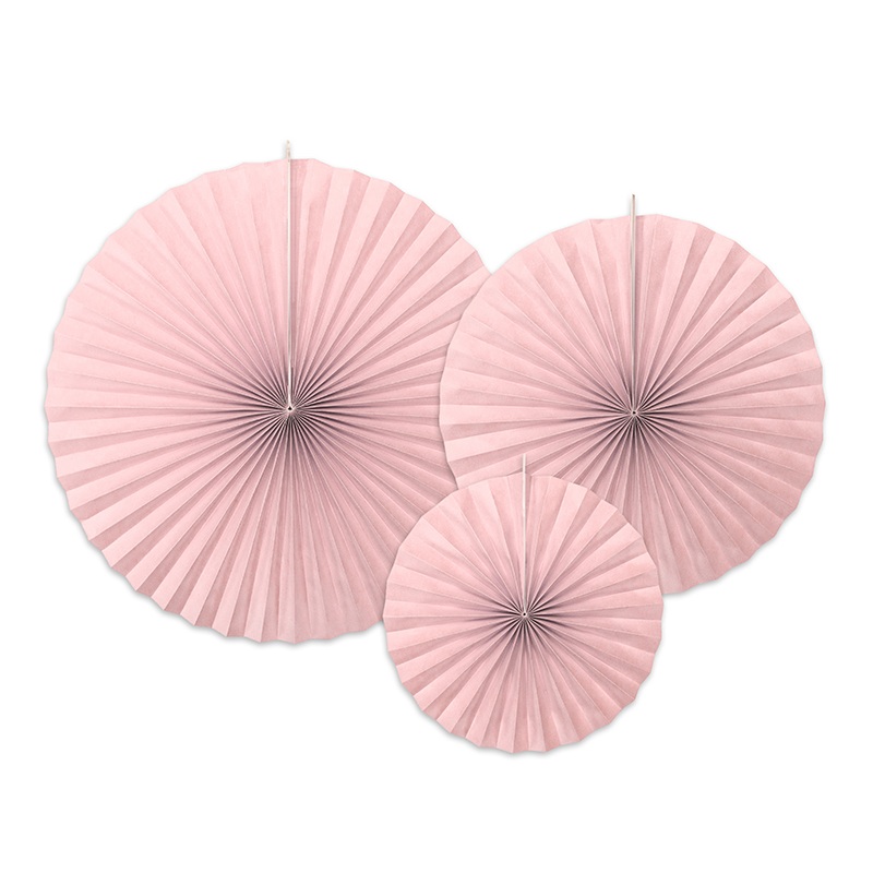 3 paper rosettes Elenor dusky pink