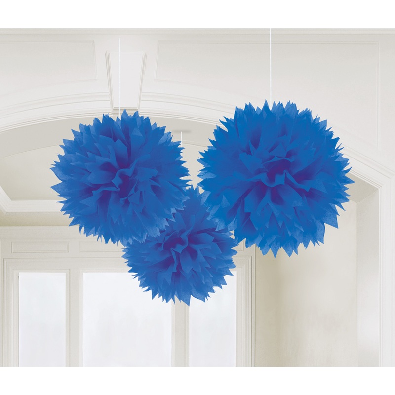 3 Romance pompoms royal blue