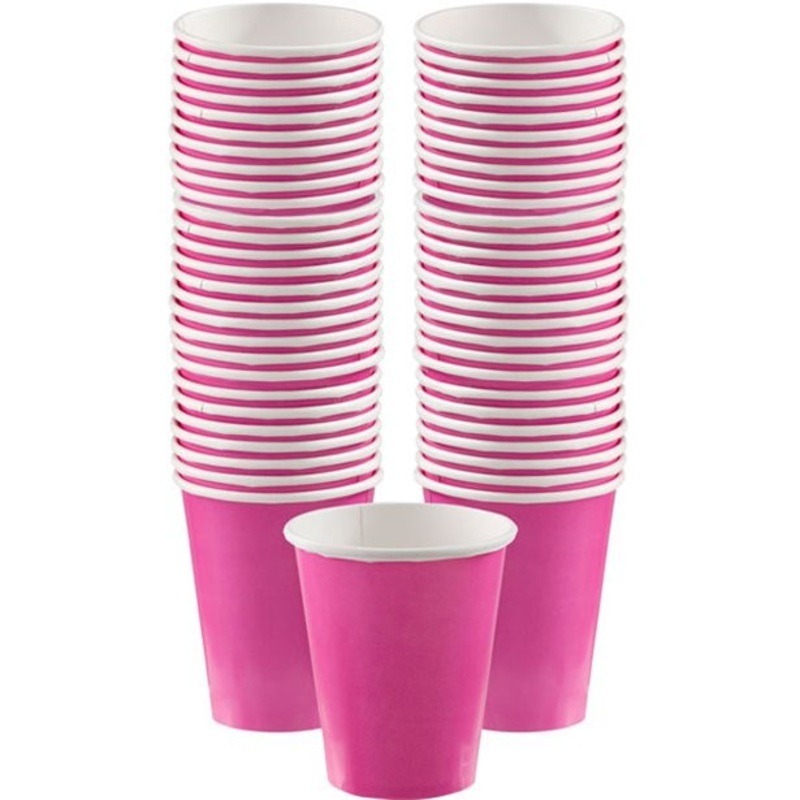 40 paper cups pink 340ml