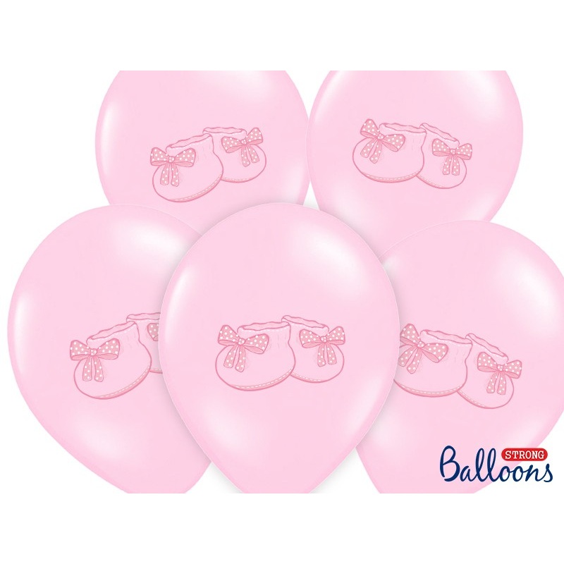 50 pink baby shoe balloons 30cm