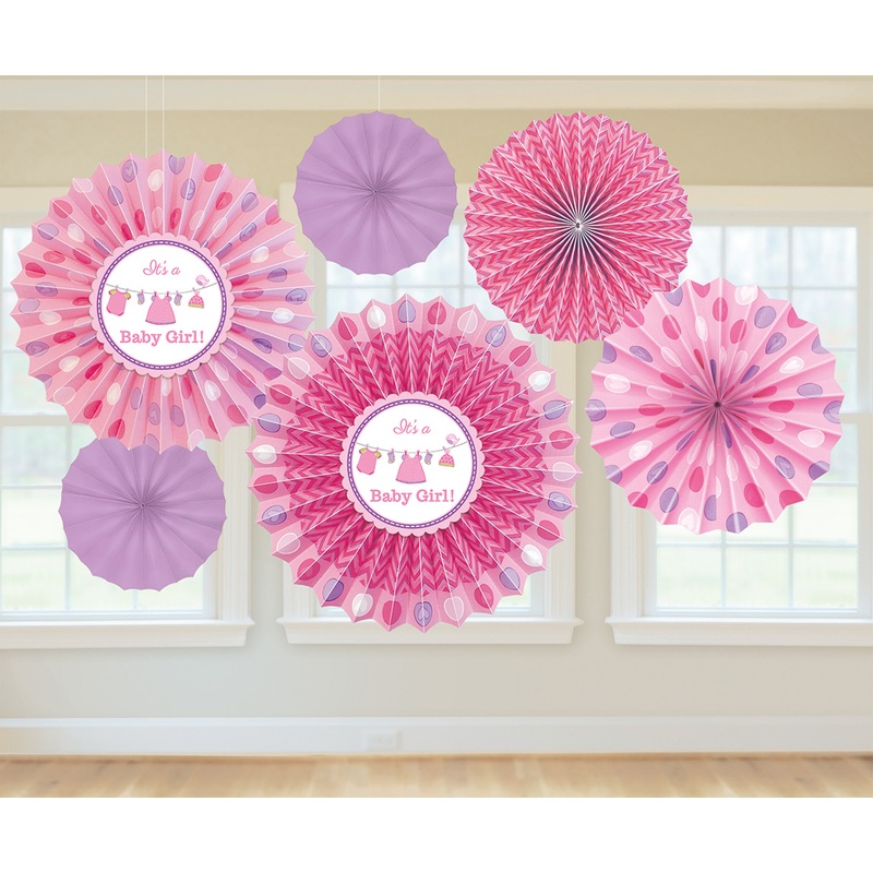 6 baby party paper fan ceiling hangers