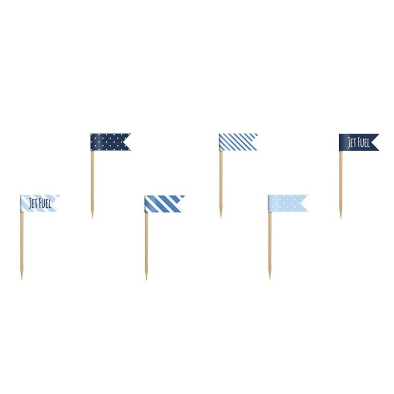 6 Little Plane flags Party Picker 7cm