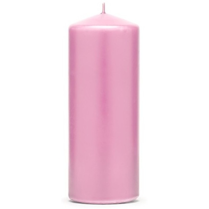 6 pillar candles Rio pink 15cm