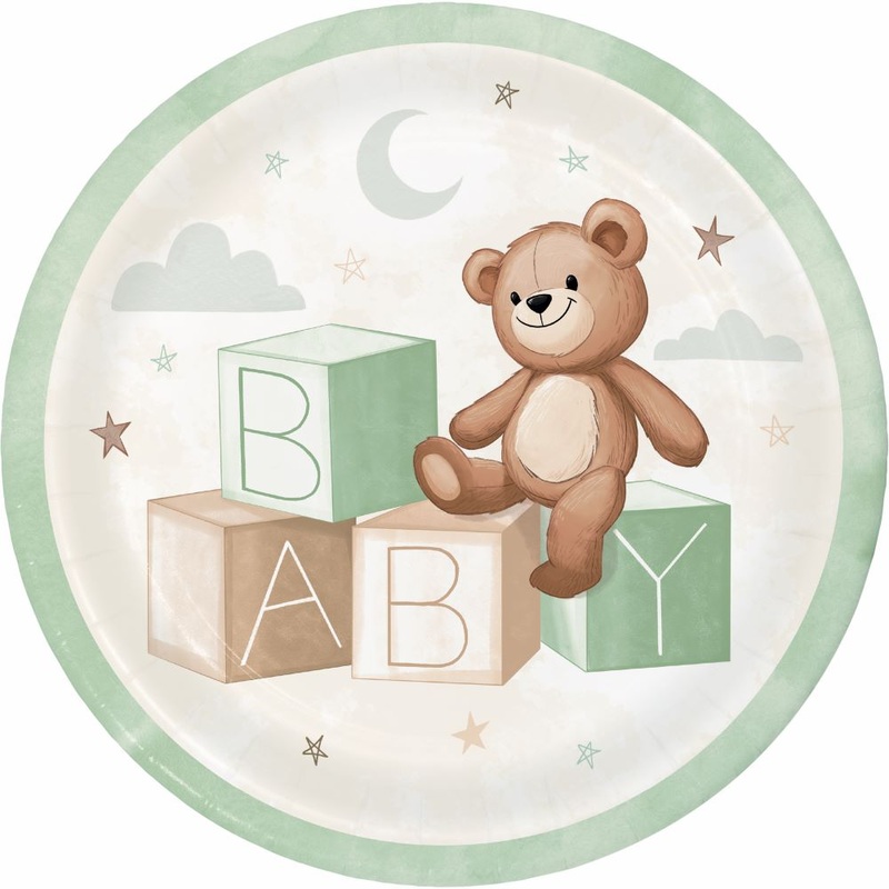 8 my little teddy paper plate 23cm