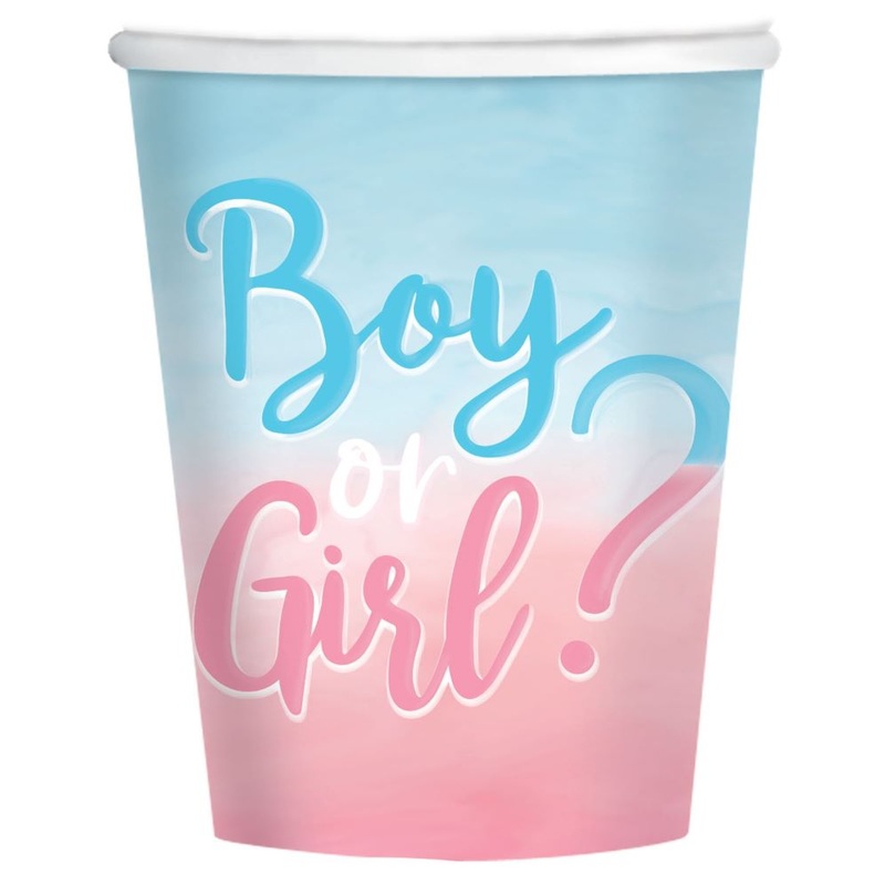 8 paper cups Boy or Girl 250ml