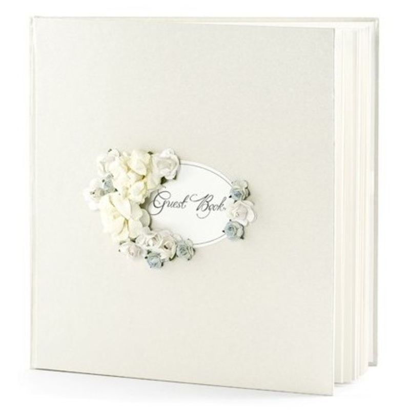 Floral guest book with roses 20.5cm