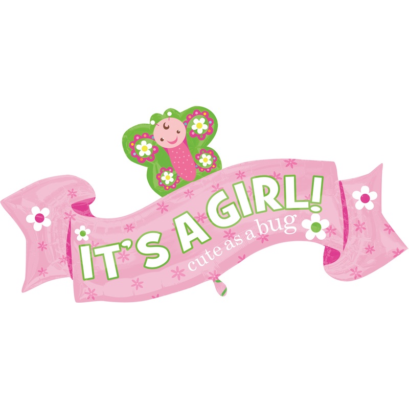 Foil balloon banner Welcome little girl