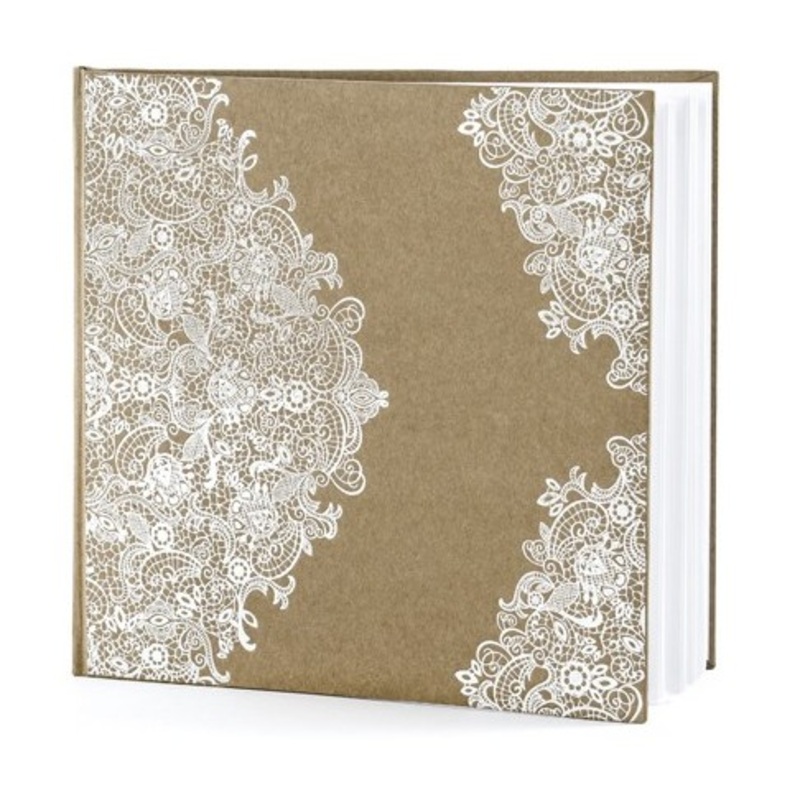 Guest book White Boho Patterns 21 x 19.7cm