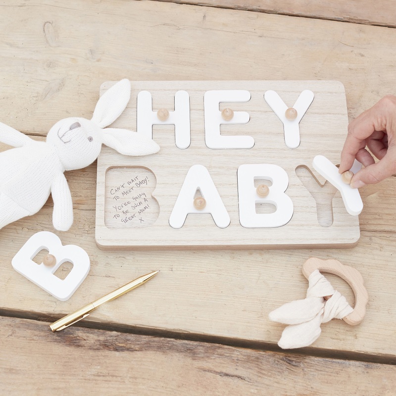 Hey Baby Puzzle Guest Book 8.5" x 12".