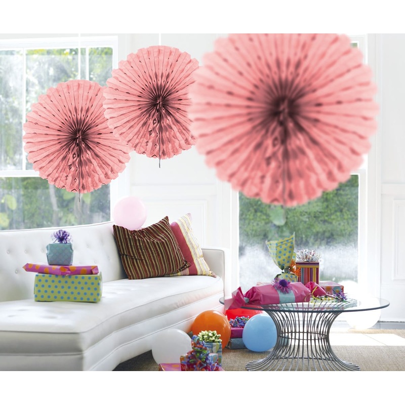 Honeycomb fan baby pink 45cm