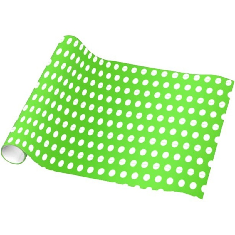 Lime green dotted wrapping paper
