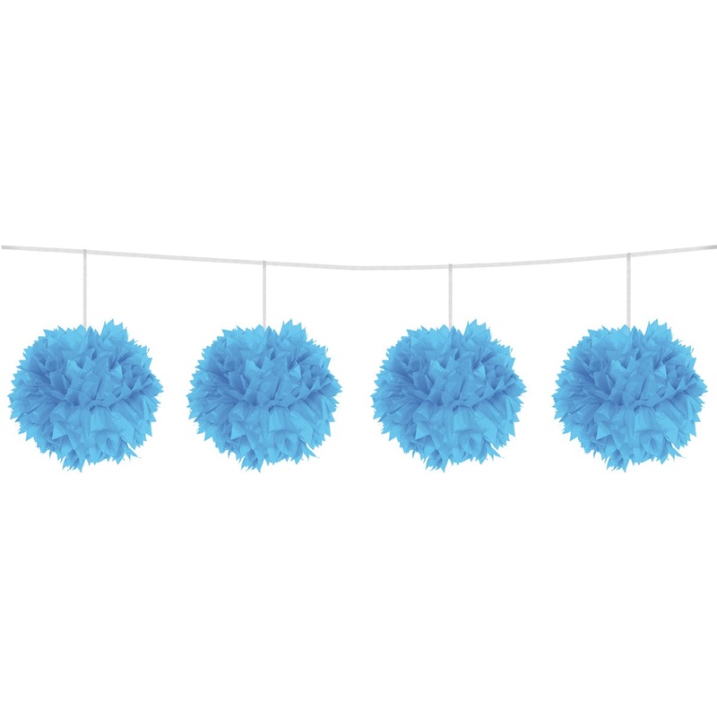 Pompon garland light blue 3m