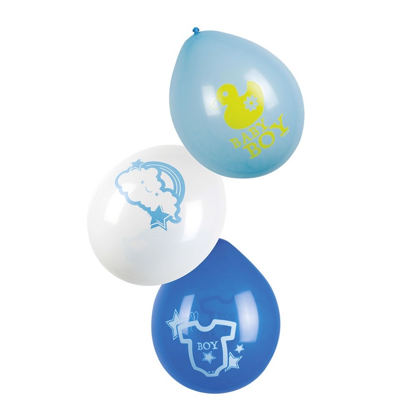 Set of 6 boy baby party balloons