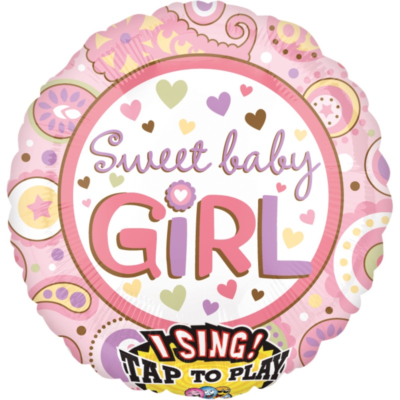 Singing sweet baby girl balloon