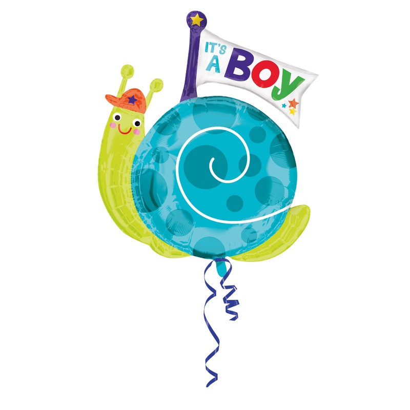 Snail Its a Boy foil balloon 68x73cm