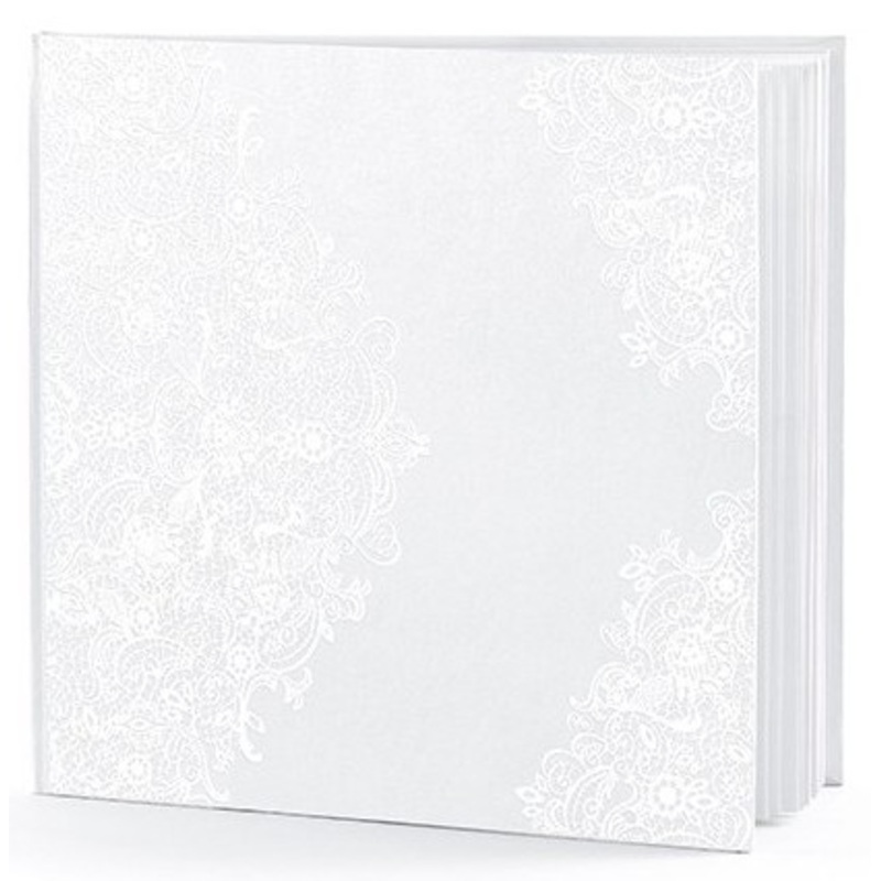 White guest book Boho Style 21 x 19.7cm