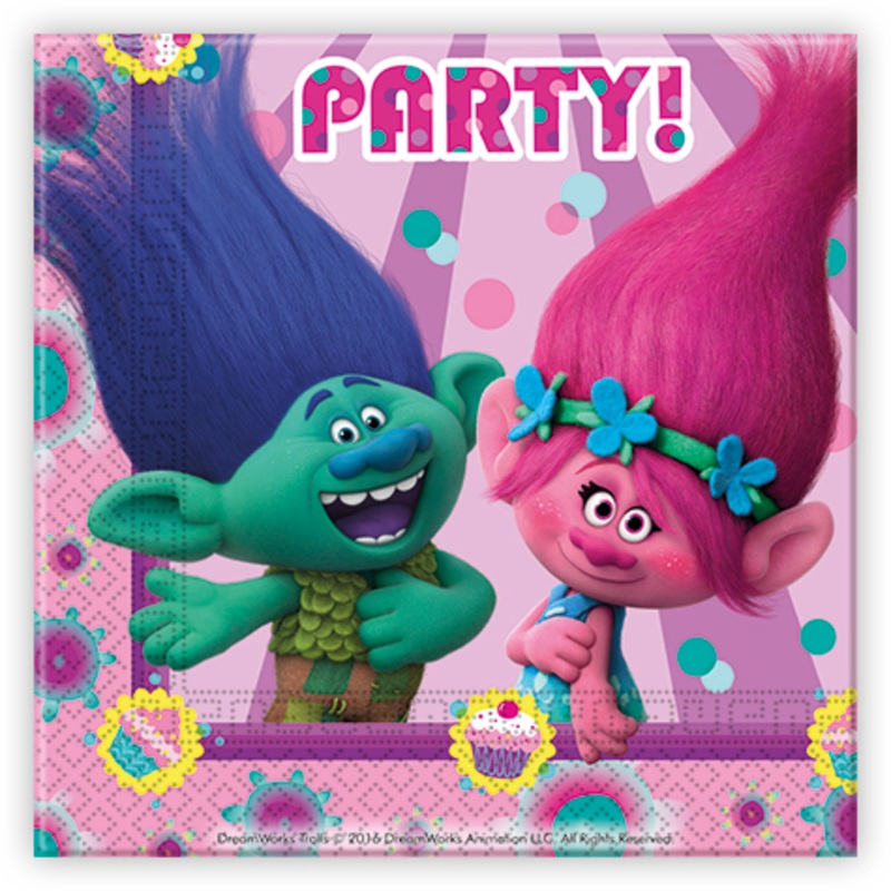 20 Troll Party paper napkins 33x33cm