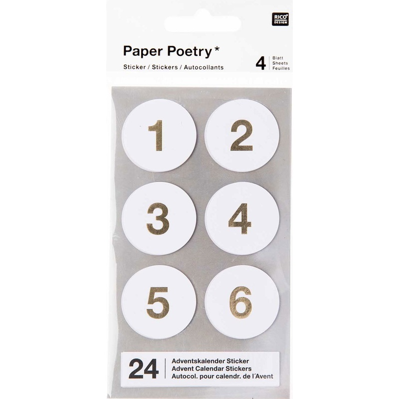 24 advent calendar numbers stickers white