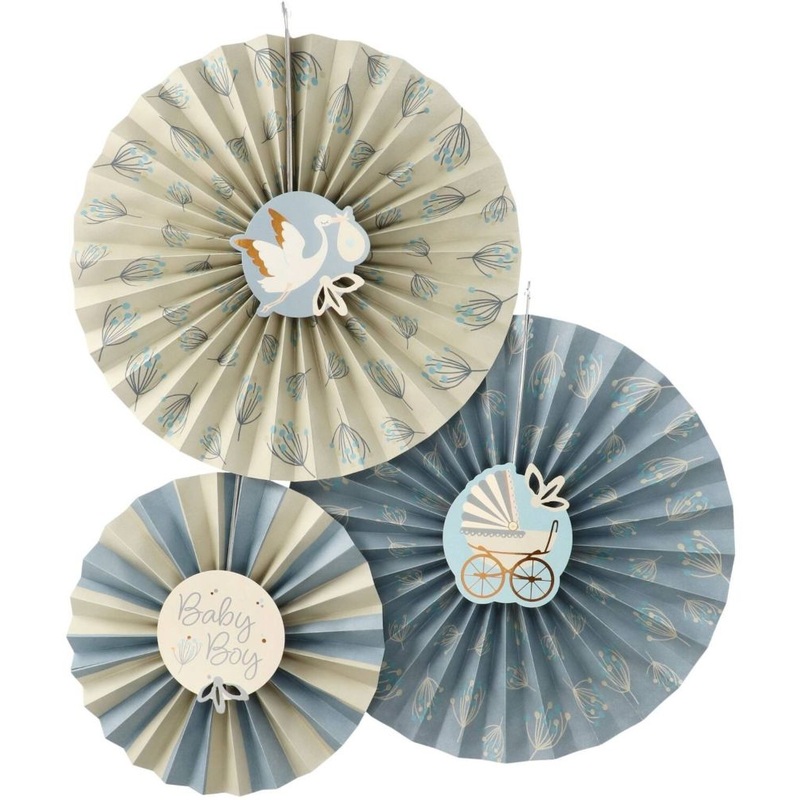 3 paper rosettes Blooming Baby Boy