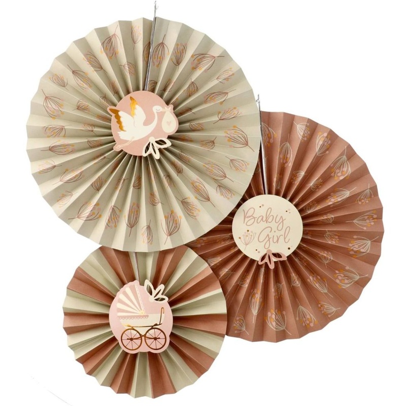 3 paper rosettes Blooming Baby Girl