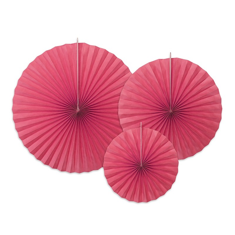 3 paper rosettes Elenor pink