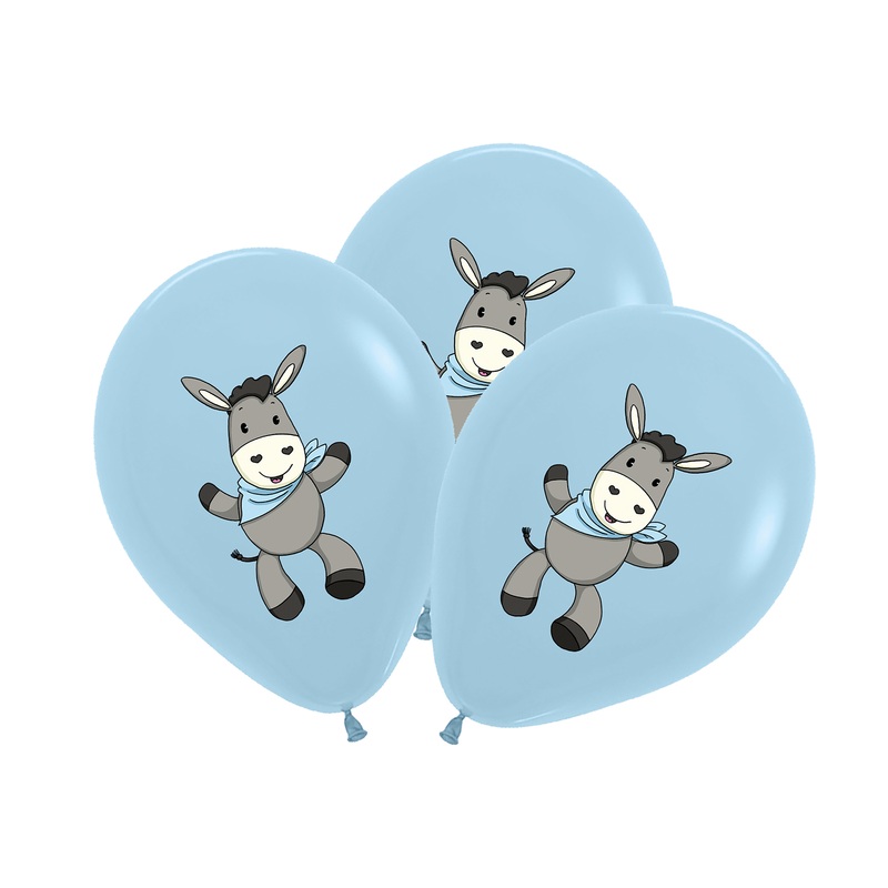 4 balloons Sweet Donkey blue 30cm