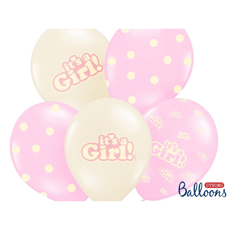 50 balloons Its a Girl vanilla pink 30cm