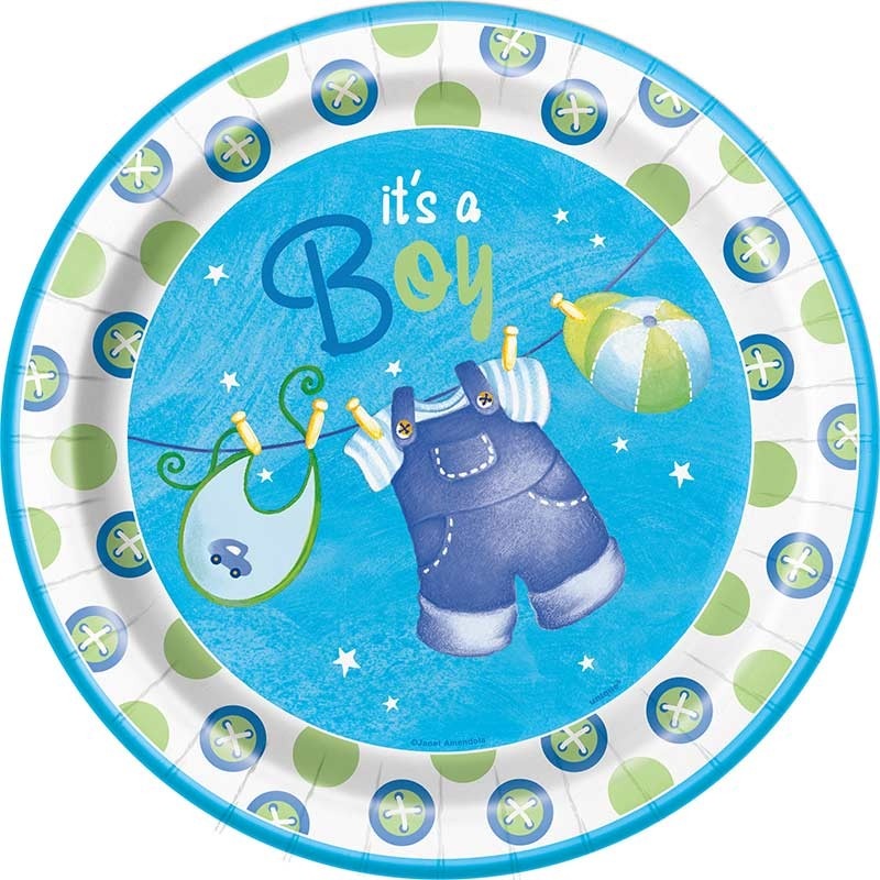 8 Baby Boy Ben Party paper plates 23cm