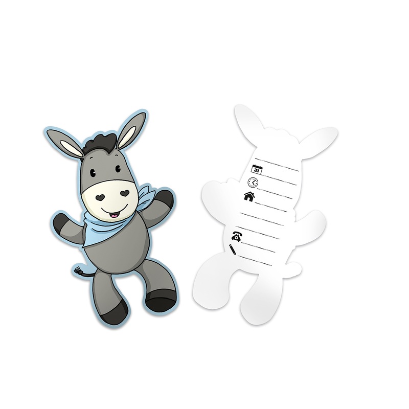 8 invitation cards Little Donkey A6