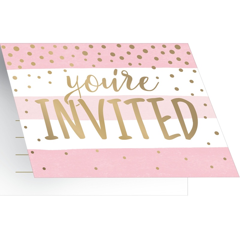 8 Welcome Baby Girl invitation cards
