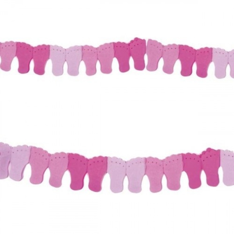 Baby feet garland pink