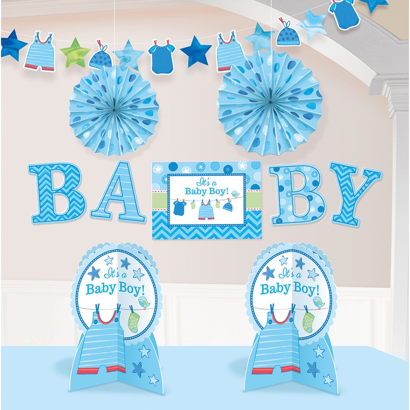 Baby shower decoration set boy 10 pieces