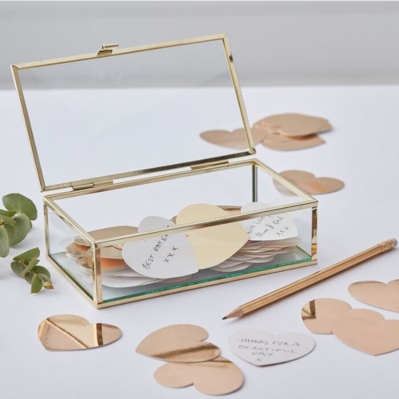 Glass casket guest book Wishes