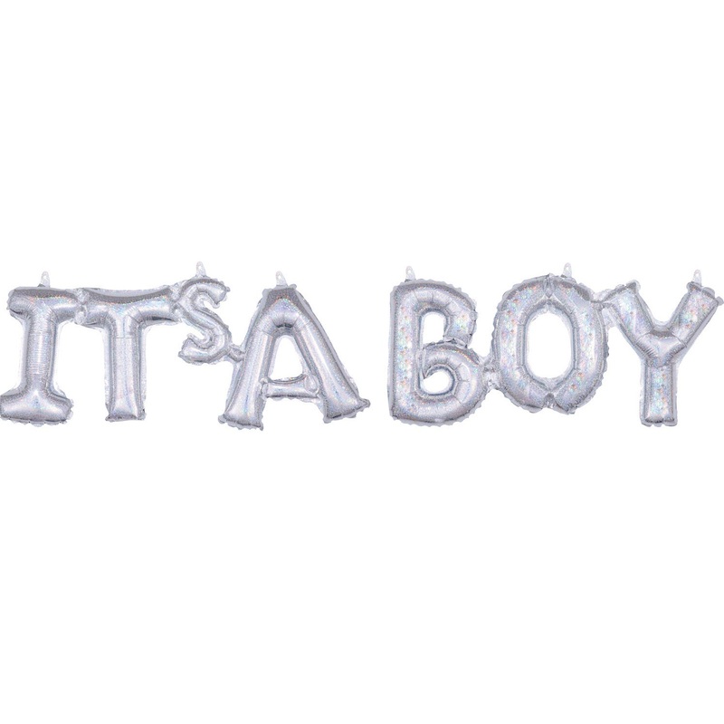 It is a boy holographic foil balloon