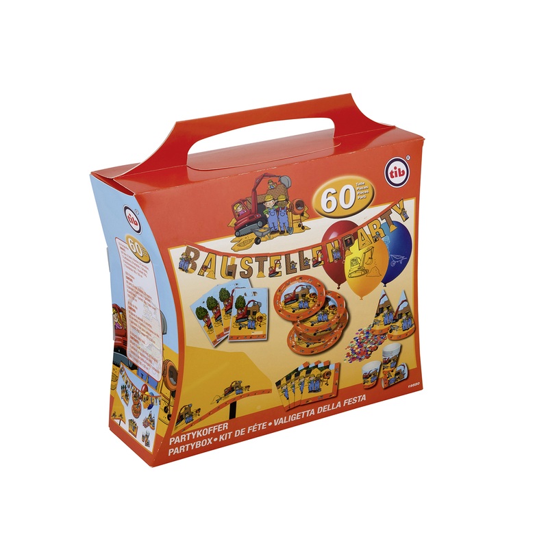 Party set construction site children's birthday 60 pieces