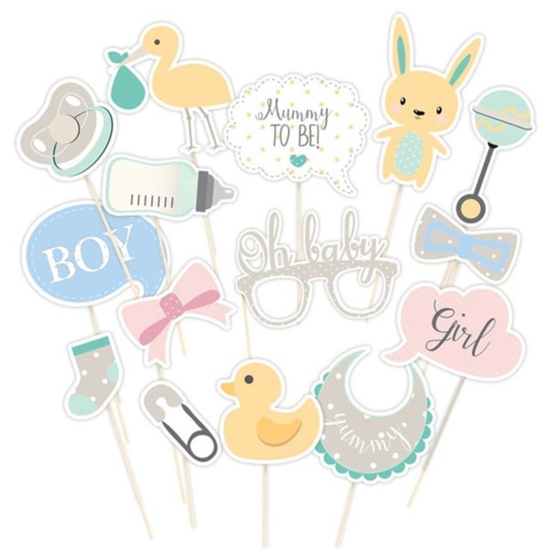 Photo props baby shower 15 pieces