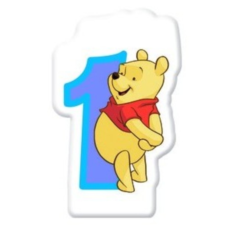 Winnie the Pooh birthday party number 1 cake candle 5cm