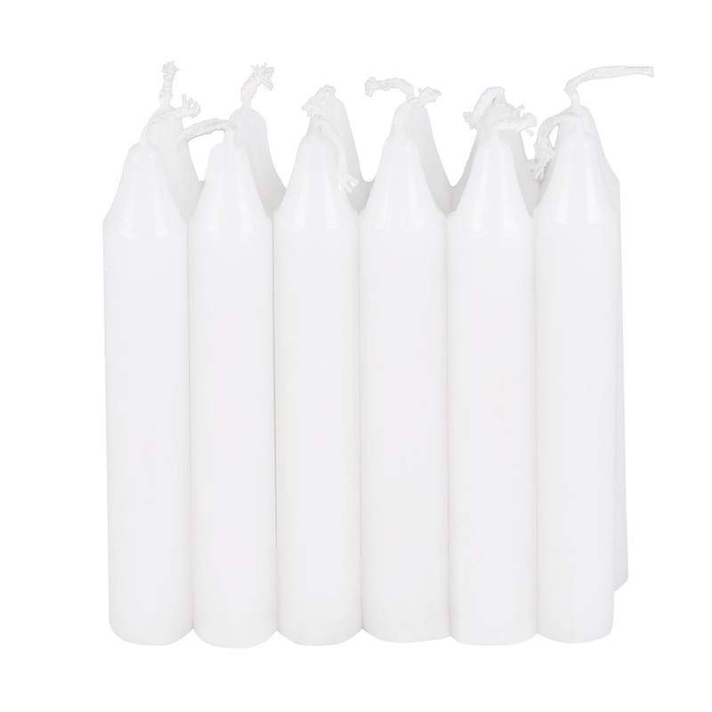 12 lantern candles white 9cm