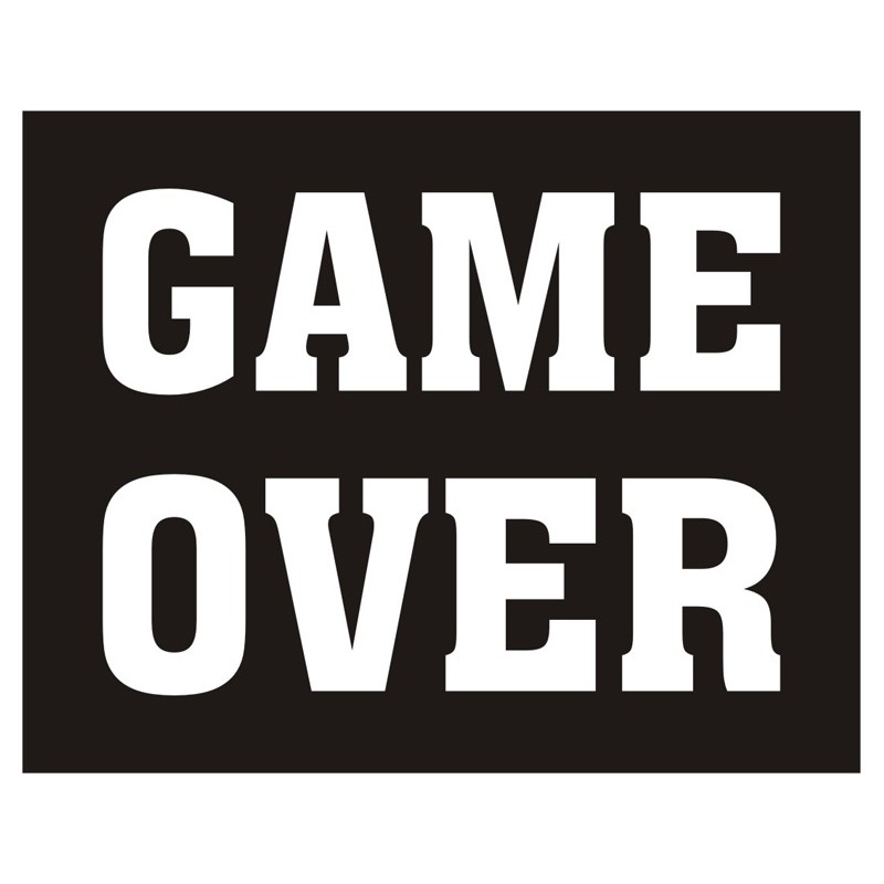 2 funny shoe stickers Game Over