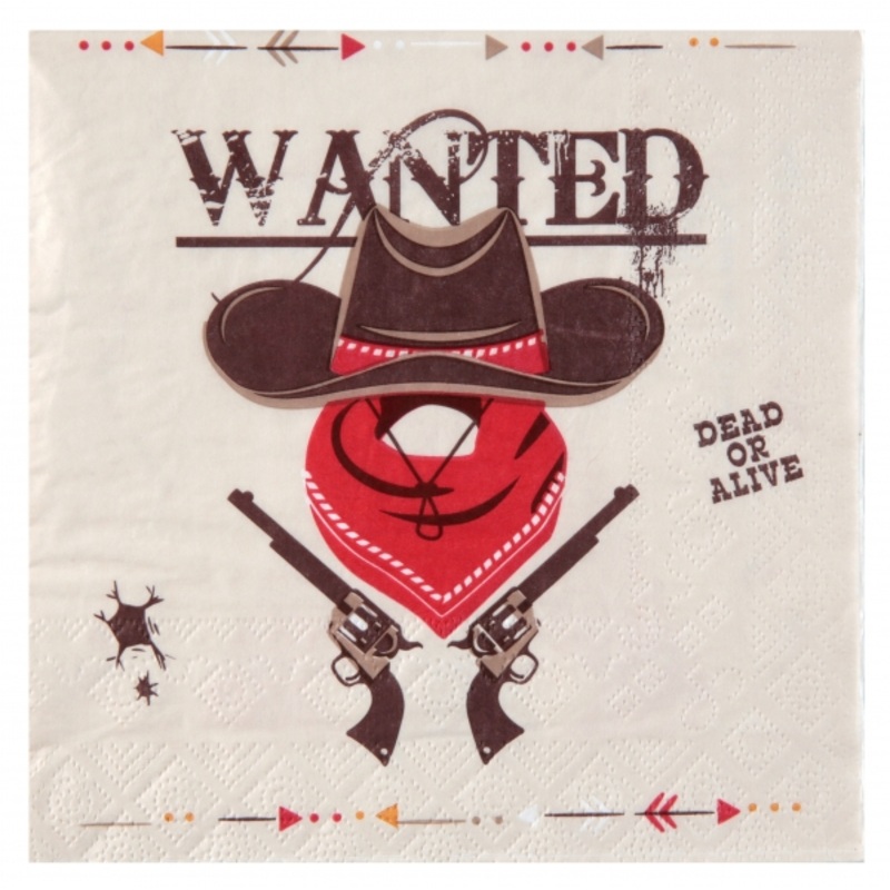 20 Wild West napkins 33cm