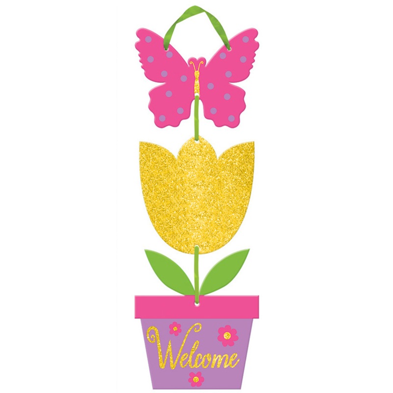 Glitter Spring Welcome Sign