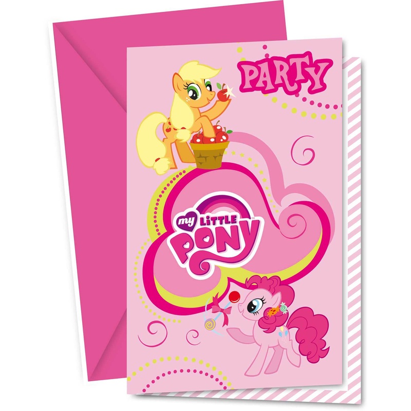 My Little Rainbow Pony invitation cards 6 pack