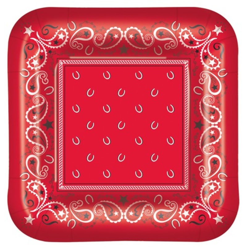 Wild West Paisley paper plate 23cm