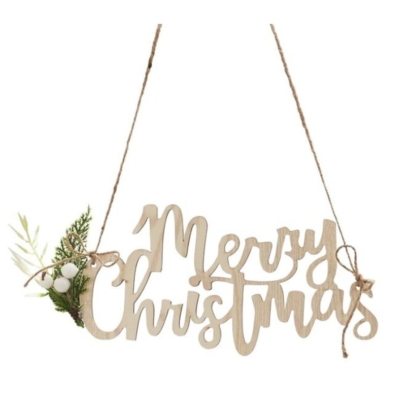 Winter village Merry Christmas sign 27 x 11cm