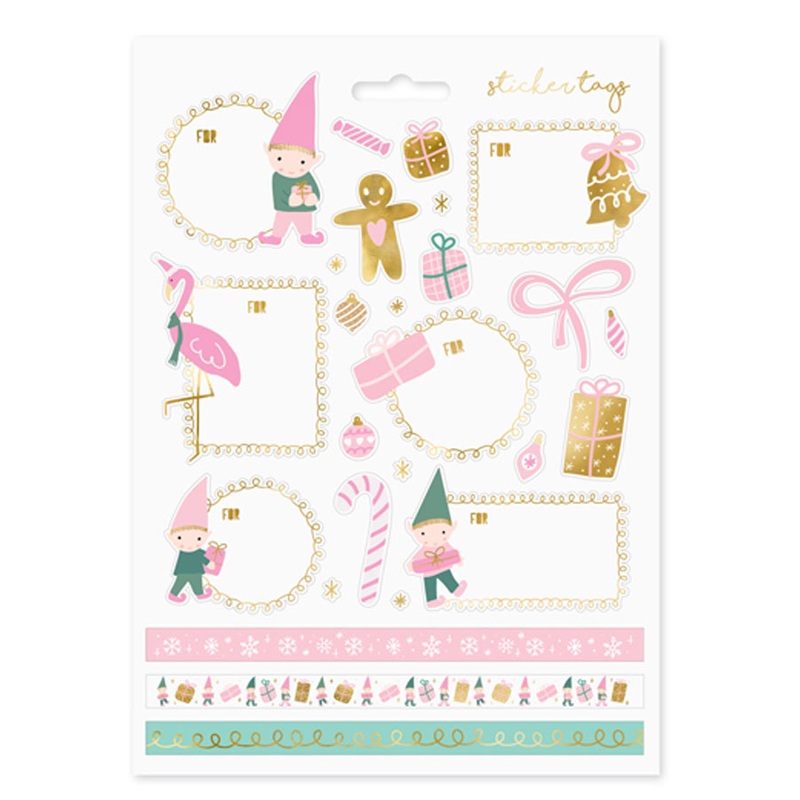 10 sheets of Christmas stickers cute leprechaun