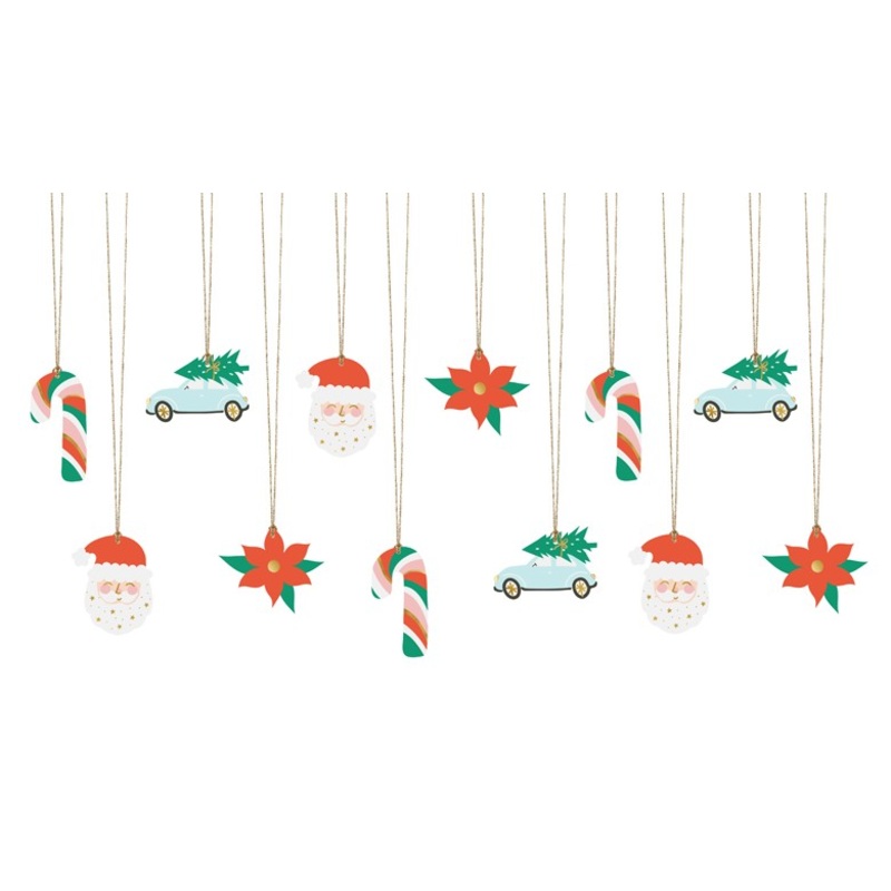 12 Christmas Cottage Pendants