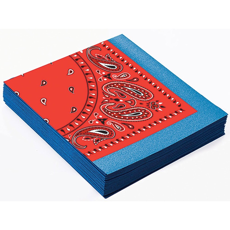 16 cowboy party napkins 13x13 cm
