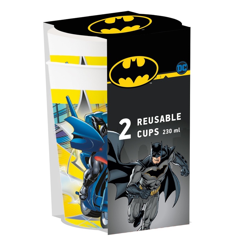 2 Batman Superpower cups reusable 230ml