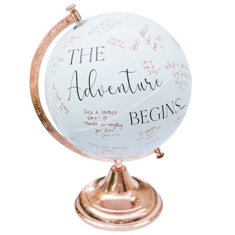 Globe guest book for weddings